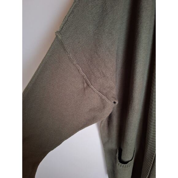 Sonoma Womans 4X Olive Green Open Front Cardigan Coastal Tunic Sweater - Picture 3 of 12